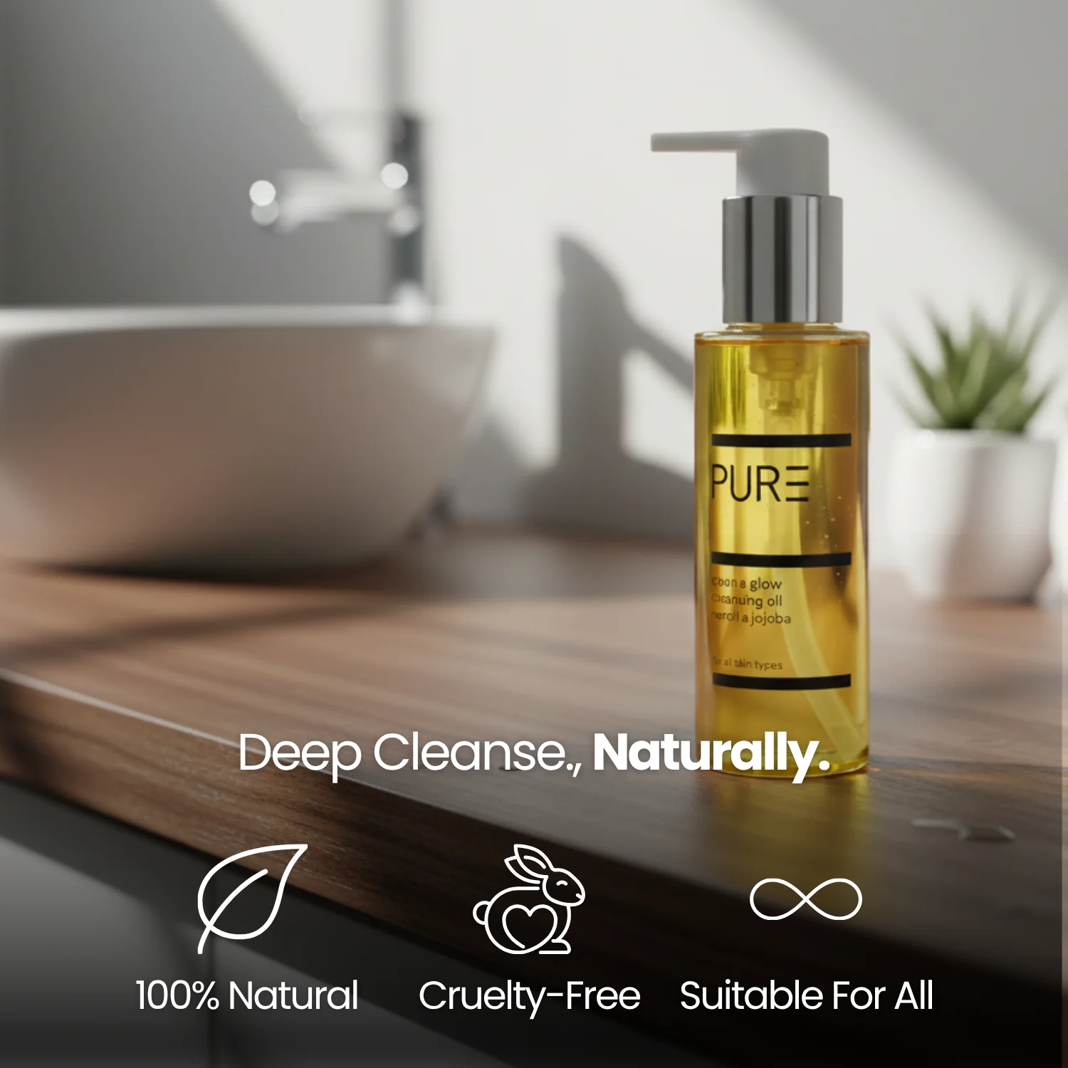 PURE Clean and Glow Cleansing Oil (100ml) - Image 3