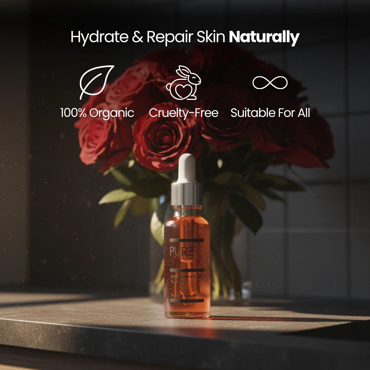 PURE Organic Cold-Pressed Rosehip Face Oil (30ml) - Image 3